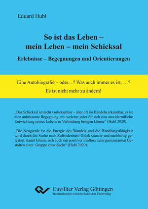 Buchcover So ist das Leben – mein Leben – mein Schicksal | Eduard Hubl | EAN 9783736971868 | ISBN 3-7369-7186-9 | ISBN 978-3-7369-7186-8