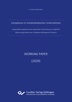 Buchcover Compliance in mittelständischen Unternehmen | Mittendorf Martina | EAN 9783736971912 | ISBN 3-7369-7191-5 | ISBN 978-3-7369-7191-2