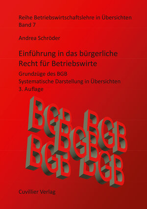 Buchcover Einführung in das bürgerliche Recht für Betriebswirte | Andrea Schröder | EAN 9783736992252 | ISBN 3-7369-9225-4 | ISBN 978-3-7369-9225-2