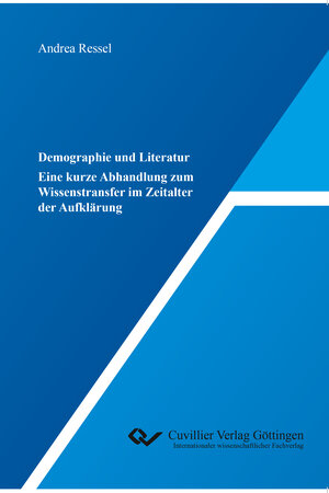 Buchcover Demographie und Literatur | Andrea Ressel | EAN 9783736999251 | ISBN 3-7369-9925-9 | ISBN 978-3-7369-9925-1
