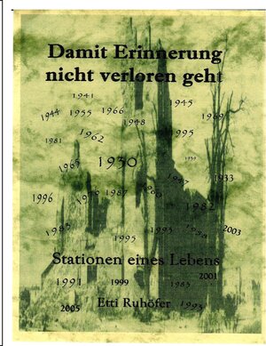 Buchcover Damit Erinnerung nicht verloren geht | Etti Ruhöfer | EAN 9783738629774 | ISBN 3-7386-2977-7 | ISBN 978-3-7386-2977-4