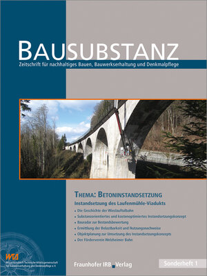 Buchcover BAUSUBSTANZ Thema: Betoninstandsetzung | Gabriele Patitz | EAN 9783738800357 | ISBN 3-7388-0035-2 | ISBN 978-3-7388-0035-7