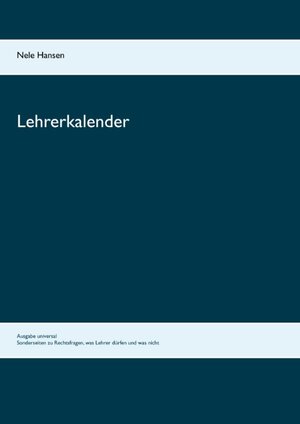 Buchcover Lehrerkalender | Nele Hansen | EAN 9783740743918 | ISBN 3-7407-4391-3 | ISBN 978-3-7407-4391-8