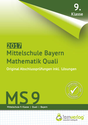 Buchcover Abschlussprüfung Mathematik Quali Mittelschule Bayern 2017 | EAN 9783743000094 | ISBN 3-7430-0009-1 | ISBN 978-3-7430-0009-4