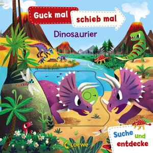 Buchcover Guck mal, schieb mal! Suche und entdecke - Dinosaurier  | EAN 9783743201255 | ISBN 3-7432-0125-9 | ISBN 978-3-7432-0125-5