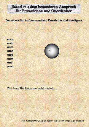 Buchcover Rätsel mit dem besonderen Anspruch für Erwachsene und Querdenker | Carsten Richter | EAN 9783744848749 | ISBN 3-7448-4874-4 | ISBN 978-3-7448-4874-9