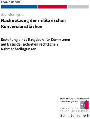 Buchcover Nachnutzung der militärischen Konversionsflächen | Leonie Behme | EAN 9783744850759 | ISBN 3-7448-5075-7 | ISBN 978-3-7448-5075-9
