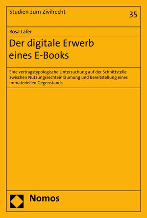 Buchcover Der digitale Erwerb eines E-Books | Rosa Lafer | EAN 9783748908562 | ISBN 3-7489-0856-3 | ISBN 978-3-7489-0856-2