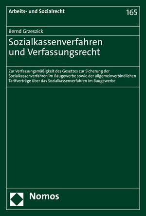 Buchcover Sozialkassenverfahren und Verfassungsrecht | Bernd Grzeszick | EAN 9783748923244 | ISBN 3-7489-2324-4 | ISBN 978-3-7489-2324-4