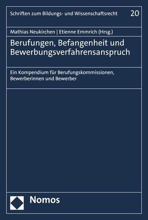 Buchcover Berufungen, Befangenheit und Bewerbungsverfahrensanspruch  | EAN 9783748923800 | ISBN 3-7489-2380-5 | ISBN 978-3-7489-2380-0