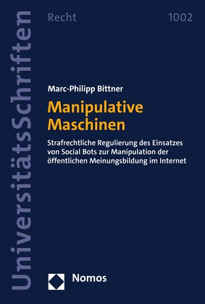 Buchcover Manipulative Maschinen | Marc-Philipp Bittner | EAN 9783748932482 | ISBN 3-7489-3248-0 | ISBN 978-3-7489-3248-2