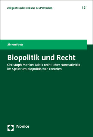Buchcover Biopolitik und Recht | Simon Faets | EAN 9783748938941 | ISBN 3-7489-3894-2 | ISBN 978-3-7489-3894-1