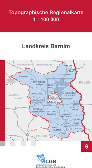 Buchcover Topographische Regionalkarte 1:100000, Landkreis Barnim  | EAN 9783749045662 | ISBN 3-7490-4566-6 | ISBN 978-3-7490-4566-2