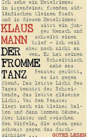 Buchcover Der fromme Tanz - Roman einer Jugend | Klaus Mann | EAN 9783749485628 | ISBN 3-7494-8562-3 | ISBN 978-3-7494-8562-8