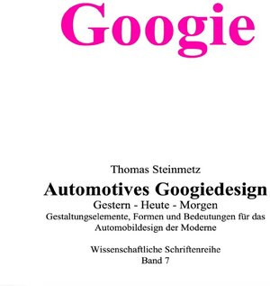 Buchcover Design / Googie | Dr. Thomas Steinmetz | EAN 9783750271937 | ISBN 3-7502-7193-3 | ISBN 978-3-7502-7193-7