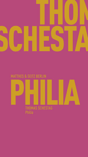Buchcover Philia | Thomas Schestag | EAN 9783751830065 | ISBN 3-7518-3006-5 | ISBN 978-3-7518-3006-5