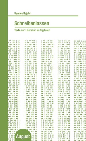 Buchcover Schreibenlassen | Hannes Bajohr | EAN 9783751890021 | ISBN 3-7518-9002-5 | ISBN 978-3-7518-9002-1
