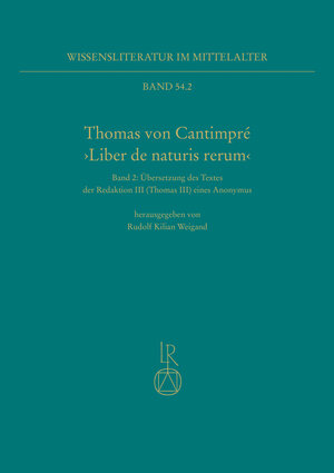 Buchcover Thomas von Cantimpré ›Liber de naturis rerum‹  | EAN 9783752006452 | ISBN 3-7520-0645-5 | ISBN 978-3-7520-0645-2