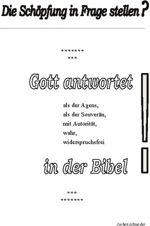 Buchcover Die Schöpfung in Frage stellen? | Jochen Schneider | EAN 9783753420349 | ISBN 3-7534-2034-4 | ISBN 978-3-7534-2034-9