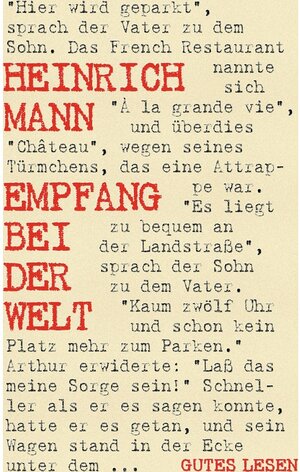 Buchcover Empfang bei der Welt | Heinrich Mann | EAN 9783753442679 | ISBN 3-7534-4267-4 | ISBN 978-3-7534-4267-9