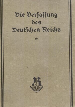 Buchcover Die Weimarer Verfassung (Originalausgabe 1919) | Peter Frühwald | EAN 9783754911266 | ISBN 3-7549-1126-0 | ISBN 978-3-7549-1126-6