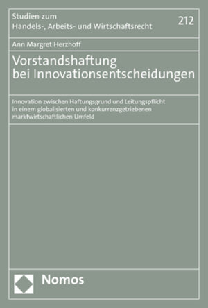Buchcover Vorstandshaftung bei Innovationsentscheidungen | Ann Margret Herzhoff | EAN 9783756003402 | ISBN 3-7560-0340-X | ISBN 978-3-7560-0340-2