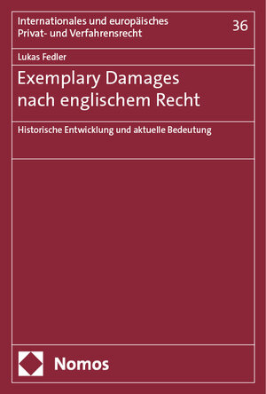 Buchcover Exemplary Damages nach englischem Recht | Lukas Fedler | EAN 9783756019267 | ISBN 3-7560-1926-8 | ISBN 978-3-7560-1926-7