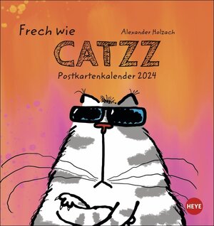 Buchcover Catzz Postkartenkalender 2024. Humor-Kalender von Alexander Holzach. Kleiner Kalender mit witzigen Cartoon-Katzen. Kalender 2024 im Postkartenformat. | EAN 9783756402557 | ISBN 3-7564-0255-X | ISBN 978-3-7564-0255-7