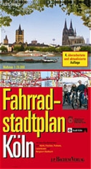 Fahrrad - Stadtplan Köln 1 : 20 000. Faltkarte mit Beiheft. Innenstadtkarte 1 : 10 000