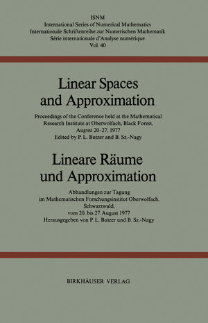 Buchcover Linear Spaces and Approximation / Lineare Räume und Approximation | Butzer | EAN 9783764309794 | ISBN 3-7643-0979-2 | ISBN 978-3-7643-0979-4