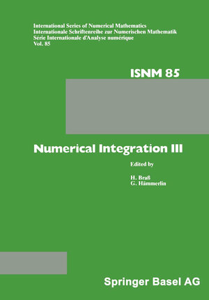 Buchcover Numerical Integration III | HÄMMERLIN | EAN 9783764322052 | ISBN 3-7643-2205-5 | ISBN 978-3-7643-2205-2