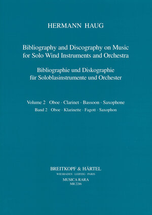 Buchcover Bibliographie und Diskographie der Musik für Soloblasinstrumente... / Bibliographie und Diskographie für Soloblasinstrumente und Orchester | Hermann Haug | EAN 9783765103797 | ISBN 3-7651-0379-9 | ISBN 978-3-7651-0379-7