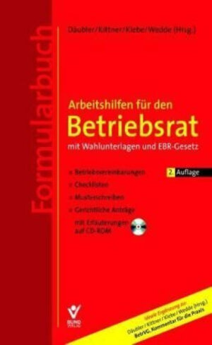 Buchcover Arbeitshilfen für den Betriebsrat mit Wahlunterlagen und EBR-Gesetz (Formularbuch) | Wolfgang Schneider | EAN 9783766339096 | ISBN 3-7663-3909-5 | ISBN 978-3-7663-3909-6