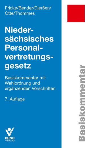 Buchcover Niedersächsisches Personalvertretungsgesetz | Detlef Fricke | EAN 9783766369833 | ISBN 3-7663-6983-0 | ISBN 978-3-7663-6983-3