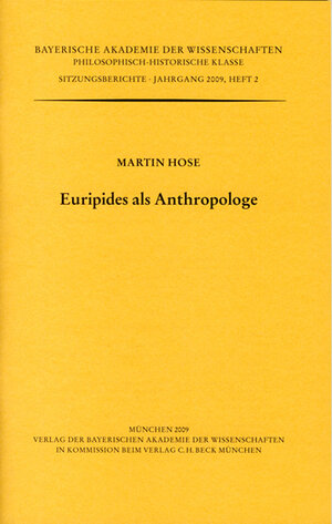 Buchcover Euripides als Anthropologe | Martin Hose | EAN 9783769616507 | ISBN 3-7696-1650-2 | ISBN 978-3-7696-1650-7