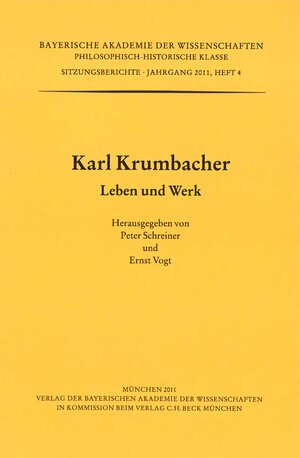 Buchcover Karl Krumbacher  | EAN 9783769616590 | ISBN 3-7696-1659-6 | ISBN 978-3-7696-1659-0