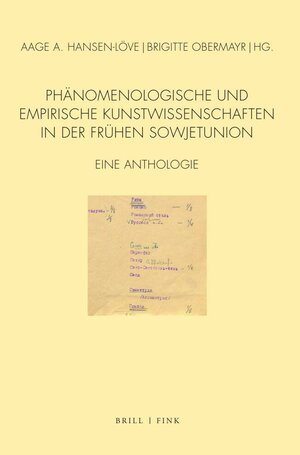 Buchcover Phänomenologische und empirische Kunstwissenschaften in der frühen Sowjetunion  | EAN 9783770558384 | ISBN 3-7705-5838-3 | ISBN 978-3-7705-5838-4