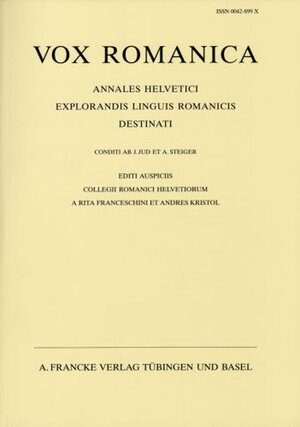 Buchcover Vox Romanica 60 (2001)  | EAN 9783772022005 | ISBN 3-7720-2200-6 | ISBN 978-3-7720-2200-5