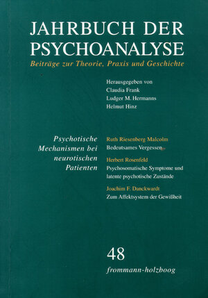 Buchcover Jahrbuch der Psychoanalyse / Band 48: Psychotische Mechanismen bei neurotischen Patienten  | EAN 9783772831485 | ISBN 3-7728-3148-6 | ISBN 978-3-7728-3148-5
