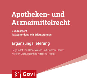 Buchcover Apotheken- und Arzneimittelrecht - Bundesrecht 88. Ergänzungslieferung  | EAN 9783774115514 | ISBN 3-7741-1551-6 | ISBN 978-3-7741-1551-4