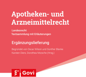 Buchcover Apotheken- und Arzneimittelrecht - Landesrecht Baden-Württemberg 94. Ergänzungslieferung  | EAN 9783774117471 | ISBN 3-7741-1747-0 | ISBN 978-3-7741-1747-1