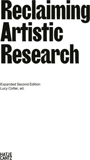 Buchcover Reclaiming Artistic Research | Katayoun Arian | EAN 9783775756761 | ISBN 3-7757-5676-0 | ISBN 978-3-7757-5676-1