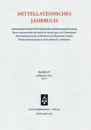 Buchcover Mittellateinisches Jahrbuch. Internationale Zeitschrift für Mediävistik und Humanismusforschung  | EAN 9783777212296 | ISBN 3-7772-1229-6 | ISBN 978-3-7772-1229-6