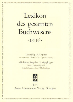 Buchcover Lexikon des gesamten Buchwesens  | EAN 9783777216065 | ISBN 3-7772-1606-2 | ISBN 978-3-7772-1606-5