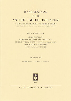 Buchcover Reallexikon für Antike und Christentum  | EAN 9783777217000 | ISBN 3-7772-1700-X | ISBN 978-3-7772-1700-0