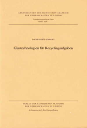 Buchcover Glastechnologien für Recyclingaufgaben | Dagmar Hülsenberg | EAN 9783777608358 | ISBN 3-7776-0835-1 | ISBN 978-3-7776-0835-8