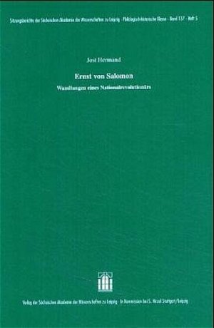 Buchcover Ernst von Salomon | Jost Hermand | EAN 9783777611624 | ISBN 3-7776-1162-X | ISBN 978-3-7776-1162-4