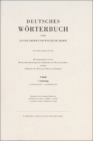 Buchcover Grimm, Dt. Wörterbuch Neubearbeitung | Jacob Grimm | EAN 9783777613710 | ISBN 3-7776-1371-1 | ISBN 978-3-7776-1371-0
