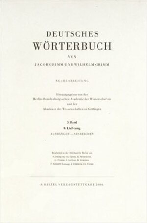 Buchcover Grimm, Dt. Wörterbuch Neubearbeitung | Jacob Grimm | EAN 9783777614113 | ISBN 3-7776-1411-4 | ISBN 978-3-7776-1411-3