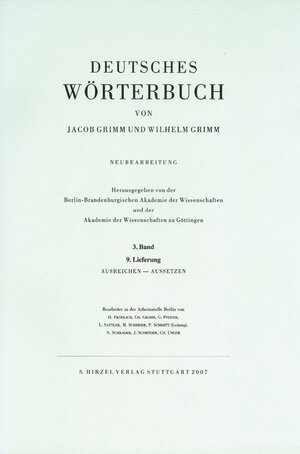 Buchcover Grimm, Dt. Wörterbuch Neubearbeitung | Jacob Grimm | EAN 9783777614908 | ISBN 3-7776-1490-4 | ISBN 978-3-7776-1490-8